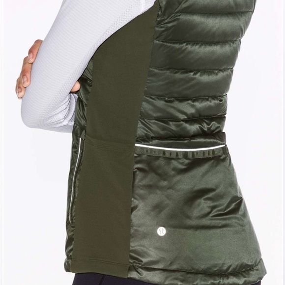 Rare Lululemon Down For A Run Vest II Puffer Gator Green Size 4 | 2017 Retired - Picture 5 of 9